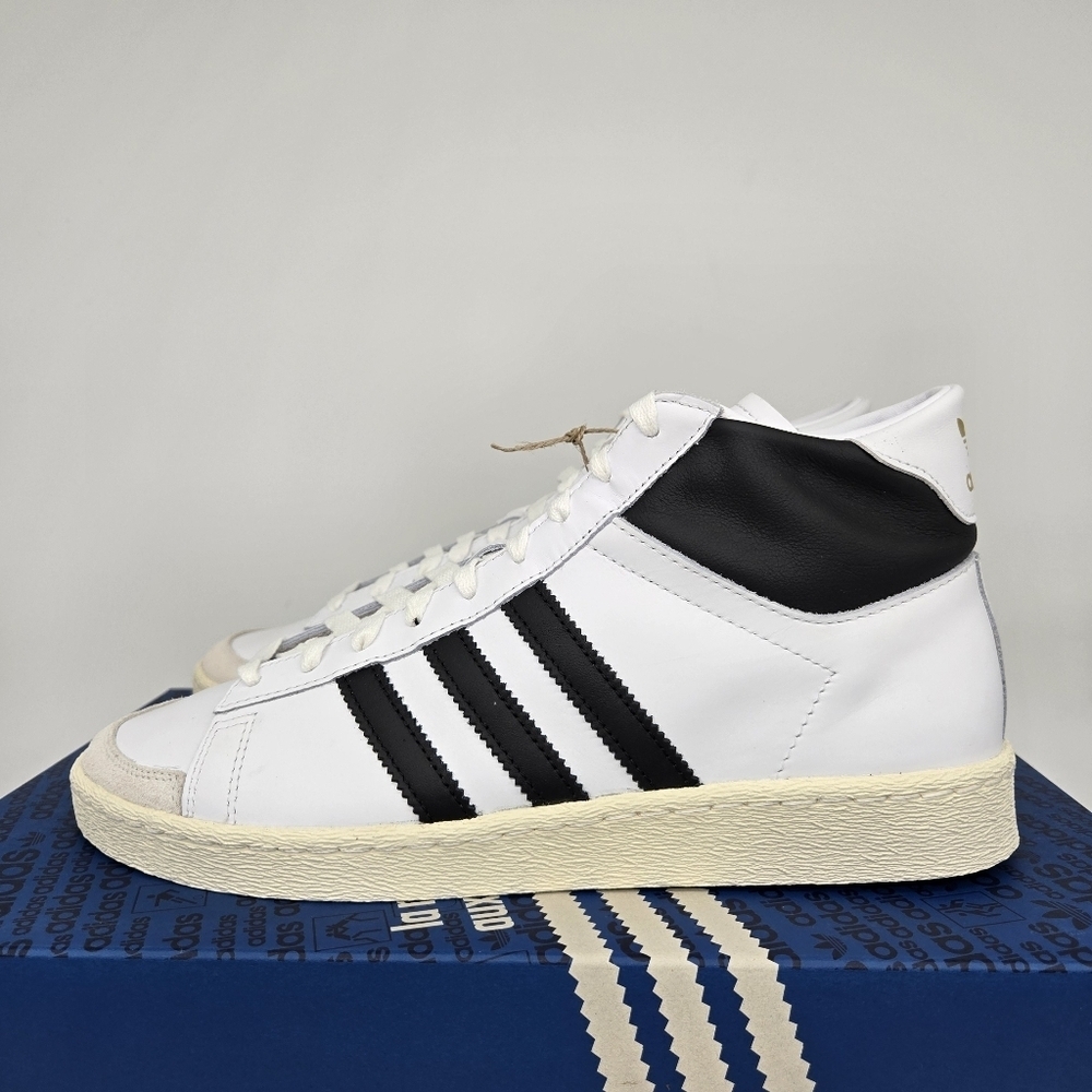 New Adidas Jabbar High 'White Black' Men's Basketball Sneaker Shoes Size 9.5